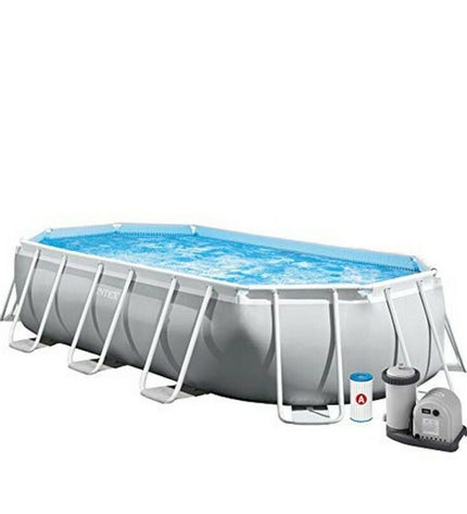 Intex removable swimming pool with dimensions 503 x 274 x 122 cm, suitable for garden use, shown filled with water.