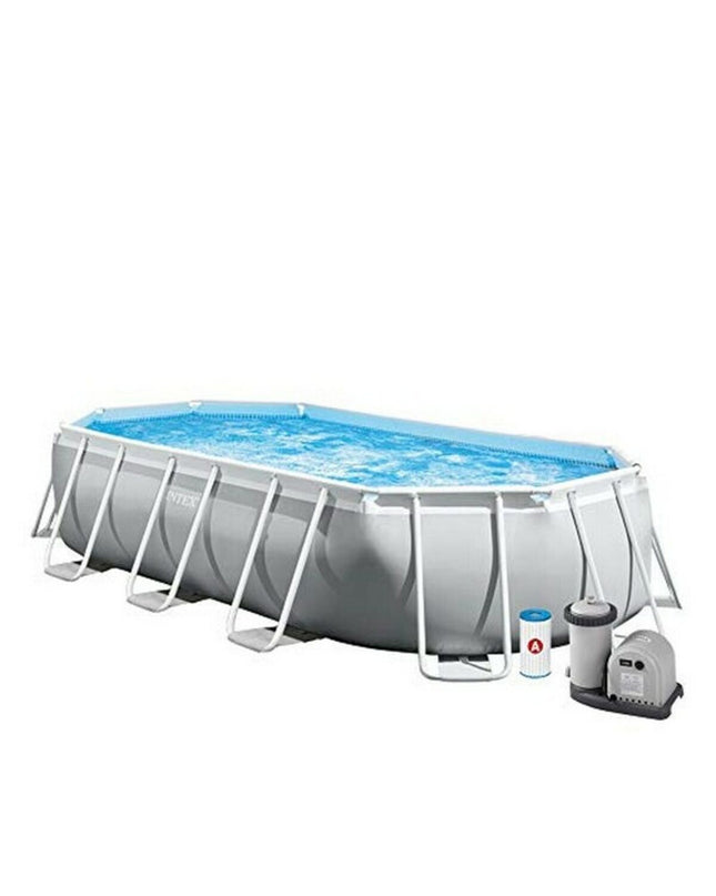 Intex removable swimming pool with dimensions 503 x 274 x 122 cm, suitable for garden use, shown filled with water.