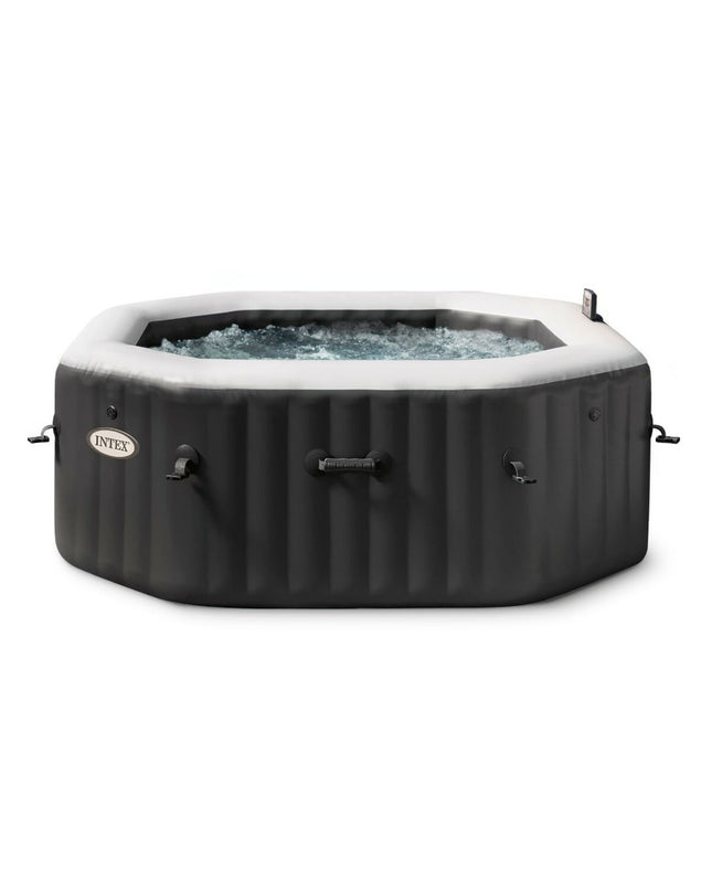 Inflatable Intex pool measuring 201 x 71 x 201 cm with 795 liters capacity, suitable for garden swimming and outdoor relaxation.