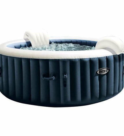 Intex Puresoa Burbujas Plus inflatable spa with bubbles and controls, designed for garden, pool, and jacuzzi relaxation.