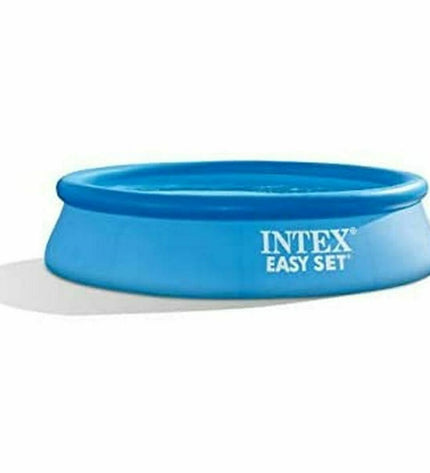 Intex Easy Set inflatable round swimming pool with treatment installation, 244x61 cm, suitable for garden use.
