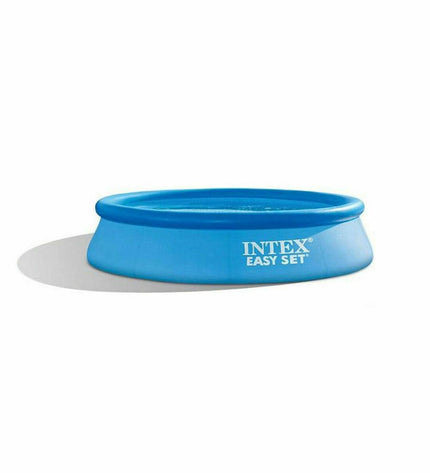 Intex Easy Set inflatable round garden pool with 305cm diameter and 61cm height, filled with water in a backyard setting.