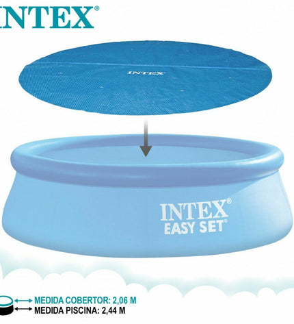 Intex circular pool cover for 244 cm diameter outdoor swimming pool, garden, jacuzzi, and pool accessories.
