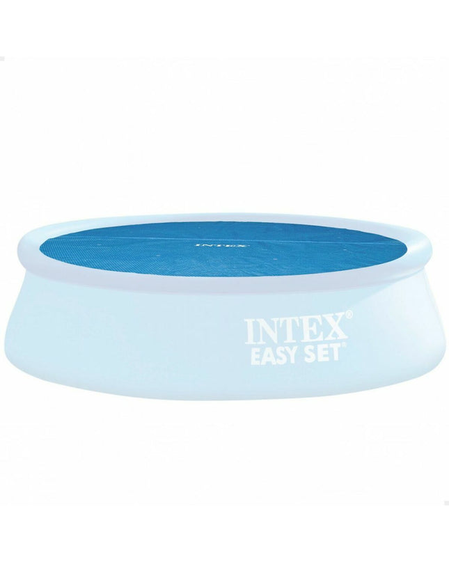 Intex circular 488 cm pool cover for outdoor swimming pools, designed to protect and keep the water clean.