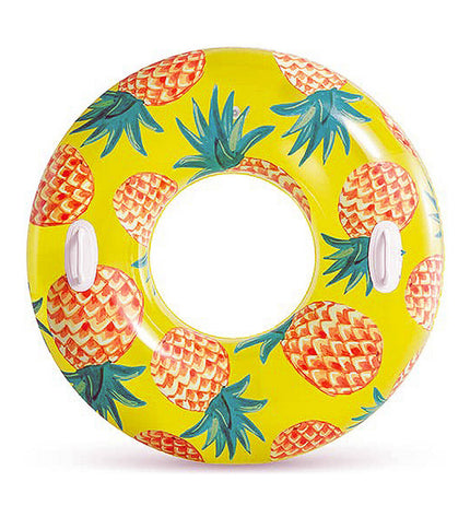 Inflatable fruit-shaped pool toy from Intex, PVC material, 107 cm diameter, perfect for swimming and outdoor play.