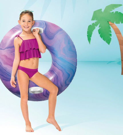 Colorful Intex inflatable pool toy with handles, diameter 91 cm, suitable for swimming pools and outdoor play.