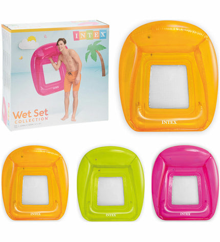 Inflatable Intex float for toys and outdoor fun, featuring bright colors and a sturdy design for pool leisure activities.