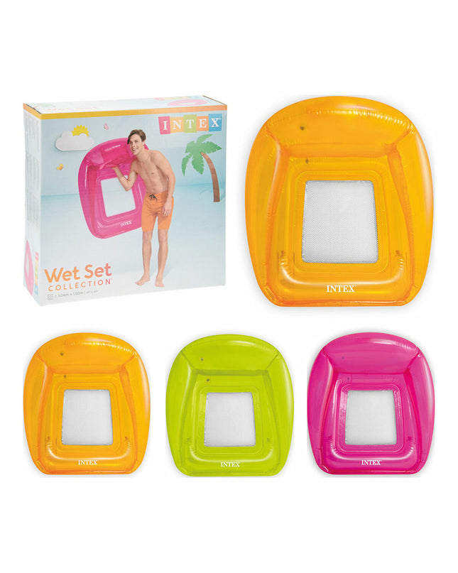 Inflatable Intex float for toys and outdoor fun, featuring bright colors and a sturdy design for pool leisure activities.