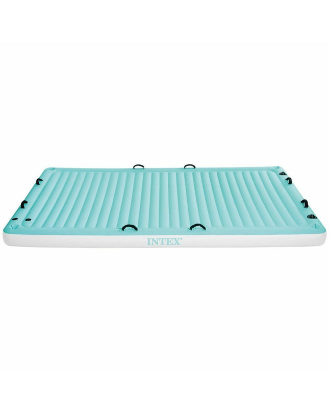 Inflatable Intex Water Lounge mattress in turquoise and white, 310 x 183 cm, suitable for water recreation and outdoor fun.