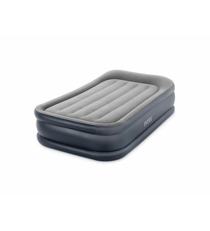 Intex Dura-Beam Basic Deluxe twin air mattress for camping, with dimensions 99x42x191 cm, suitable for outdoor use.