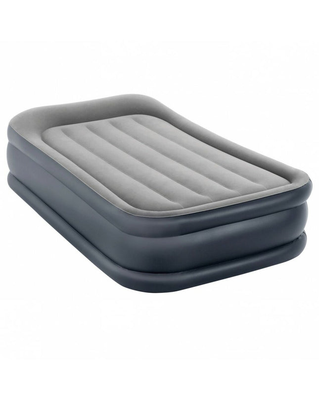 Intex Dura-Beam Basic Deluxe twin air mattress, 99 x 42 x 191 cm, suitable for camping and outdoor activities.