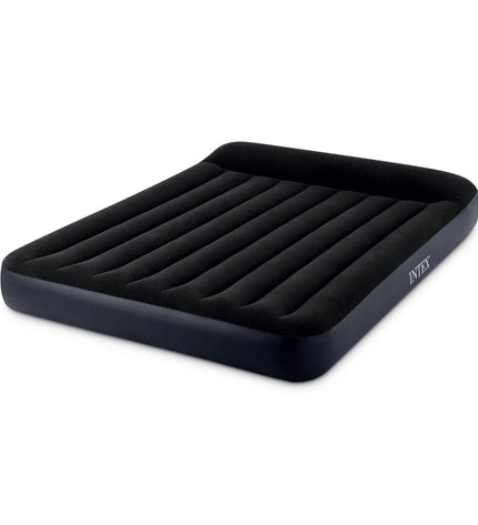 Intex air mattress 152 x 25 x 203 cm suitable for camping and outdoor activities, with a durable PVC surface and built-in pillow