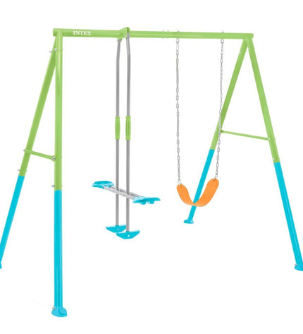 Intex swing chair toy for outdoor play, measuring 251 x 211 x 254 cm, designed for fun and relaxation in the garden.
