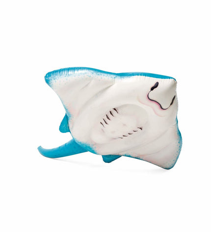 Inflatable Intex manta-ray pool float, 185 x 145 cm, suitable for outdoor swimming and pool play, in vibrant colors.
