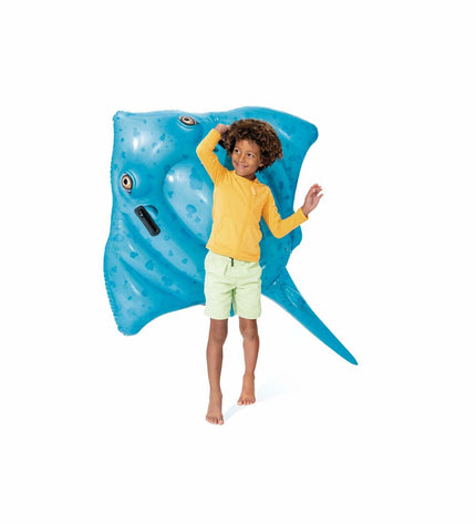 Intex inflatable pool figure Mantarog, colorful toy designed for outdoor water play, measuring 185 x 145 cm.