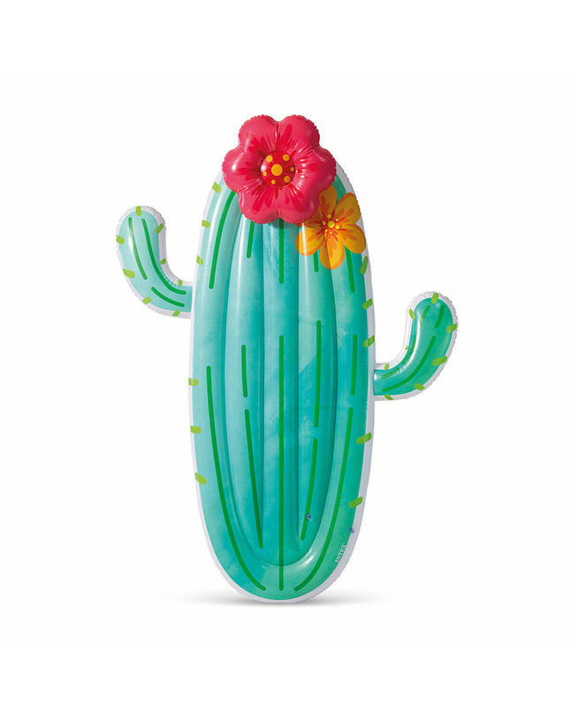 Inflatable Intex Cactus mattress for outdoor play, featuring a green cactus design, perfect for camping or backyard fun.