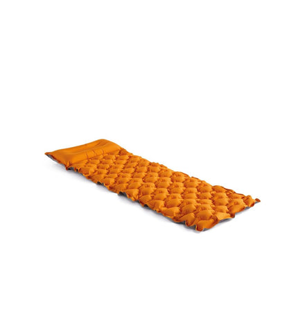 Intex air mattress measuring 71 x 11 x 191 cm, suitable for camping and outdoor activities, featuring a blue top and white sides.
