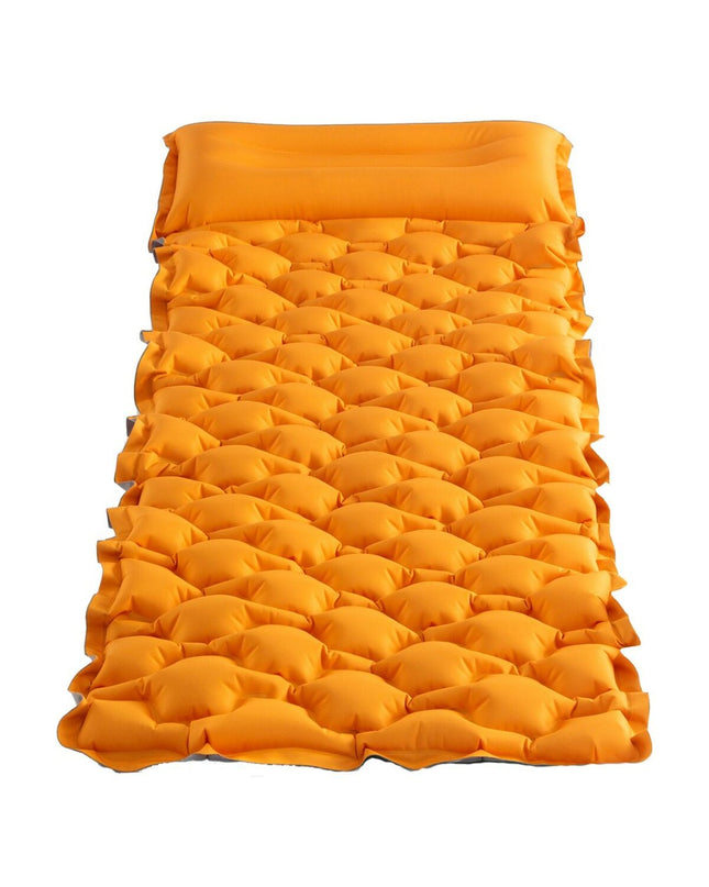 Intex air mattress 71 x 11 x 191 cm for camping and outdoor use, with a blue top and built-in valve for easy inflation.