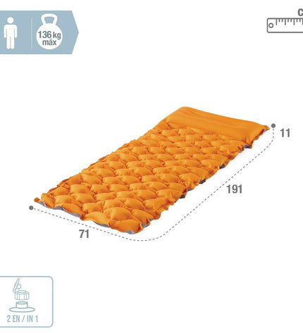 Intex air mattress 71 x 11 x 191 cm for outdoor camping, with a durable design suitable for sports and outdoor adventures.