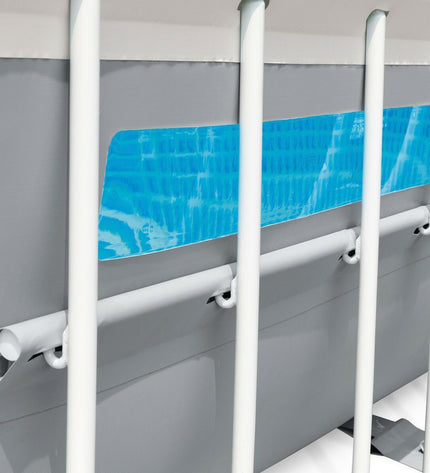 Intex removable swimming pool in blue with ladder, measuring 400 x 122 x 200 cm, suitable for garden use.