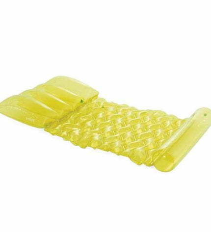 Transparant opblaasbaar matras van Intex, 89 x 173 cm, geschikt voor speel- en outdoor activiteiten, zichtbaar in de afbeelding.