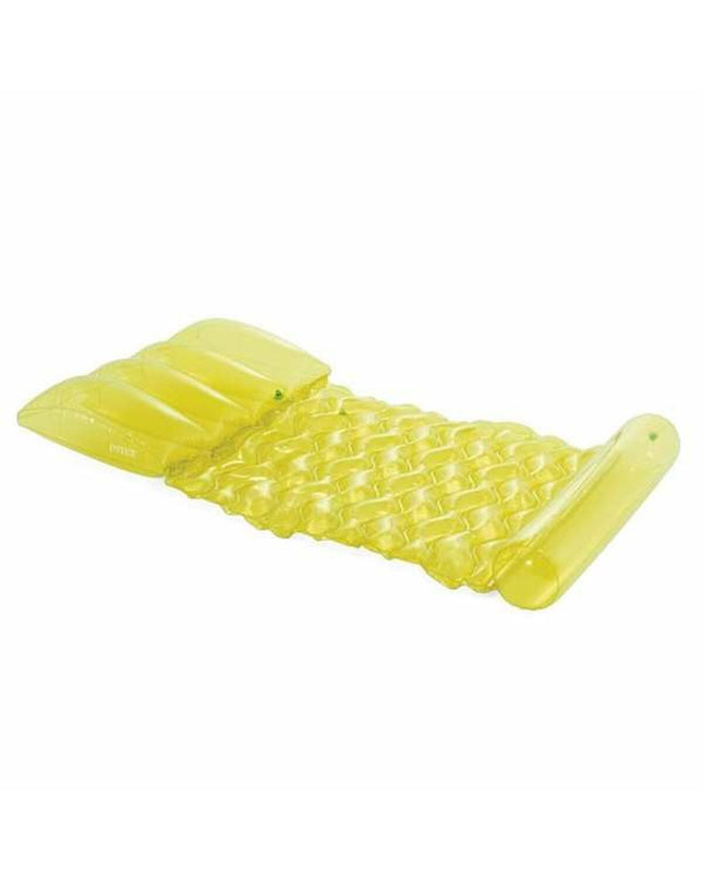 Transparant opblaasbaar matras van Intex, 89 x 173 cm, geschikt voor speel- en outdoor activiteiten, zichtbaar in de afbeelding.