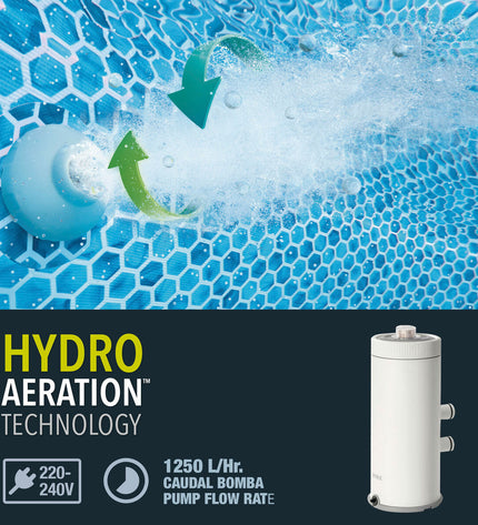 Intex zwembad behandelingsinstallatie with hoses and controls for maintaining clean and healthy pool water.