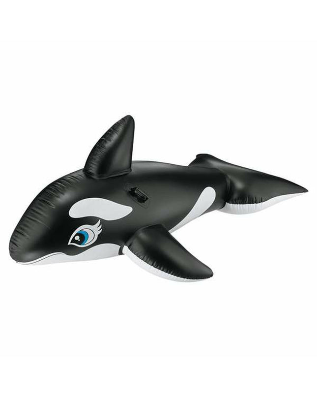 Inflatable Intex whale pool float measuring 193 x 119 cm, suitable for toys, games, outdoor fun, and water activities.