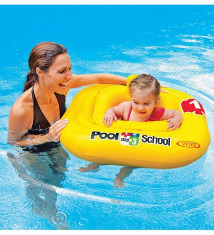 Intex baby swimming ring float, 79x79 cm, colorful inflatable pool toy for infants, suitable for water play and safety.