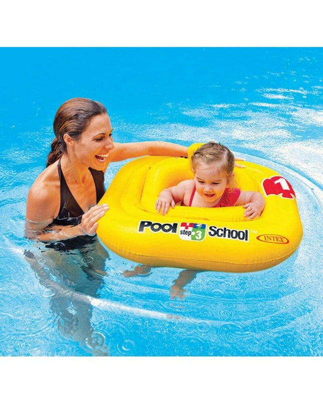 Intex baby swimming ring float, 79x79 cm, colorful inflatable pool toy for infants, suitable for water play and safety.
