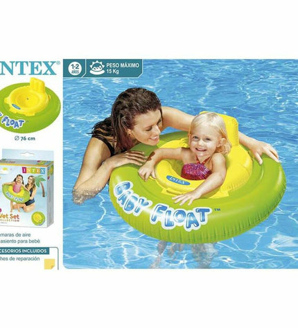 Orange Intex 76cm inflatable pool float, designed for outdoor play and water activities, perfect for kids and relaxation.