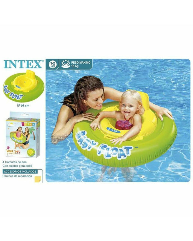 Orange Intex 76cm inflatable pool float, designed for outdoor play and water activities, perfect for kids and relaxation.