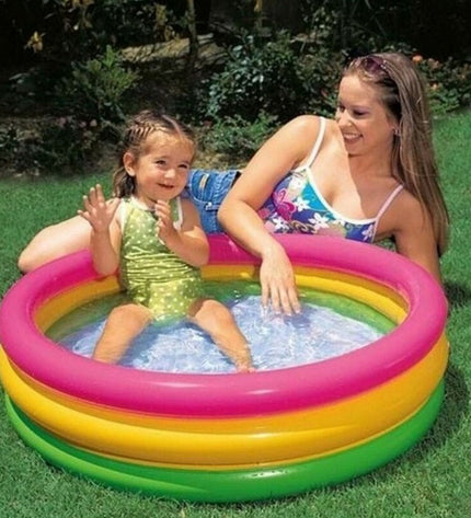 Inflatable Intex kiddie pool with 86 x 25 cm size, suitable for outdoor water play and fun for children.