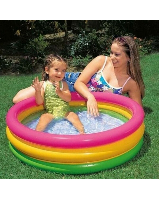 Inflatable Intex kiddie pool with 86 x 25 cm size, suitable for outdoor water play and fun for children.