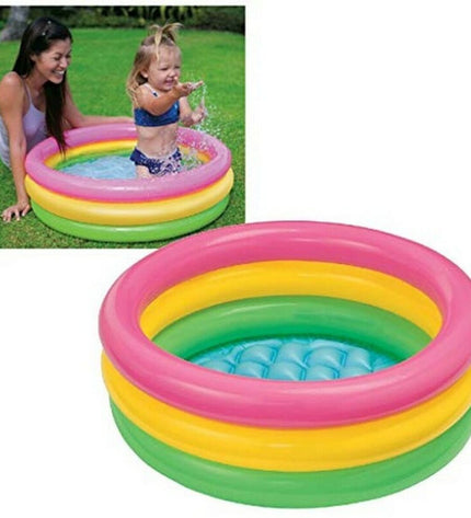Inflatable Intex kiddie pool with 86 x 25 cm size, suitable for outdoor play and water fun for children.
