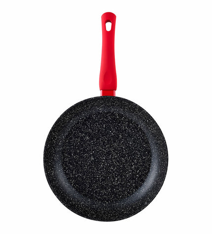 Black aluminium San Ignacio Pan San Ignacio Toledo SG-6287 28 cm cookware for home cooking, shown from top view.