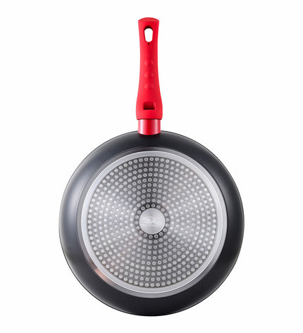 San Ignacio Toledo SG-6287 28cm black aluminum frying pan, suitable for home cooking, with a non-stick surface and ergonomic handle.
