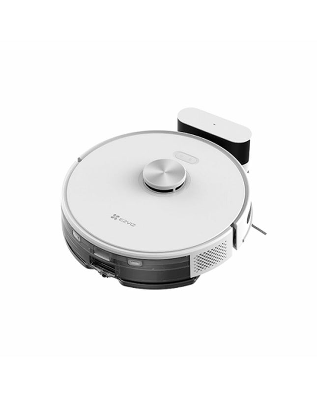 Ezviz Robot stofzuiger on a clean floor, showcasing its compact design and modern look for home cleaning and floor maintenance.
