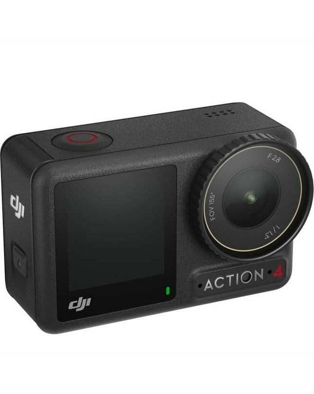 Dji Osmo Action 4 adventure sports camera in black with outdoor accessories, designed for capturing high-quality outdoor footage