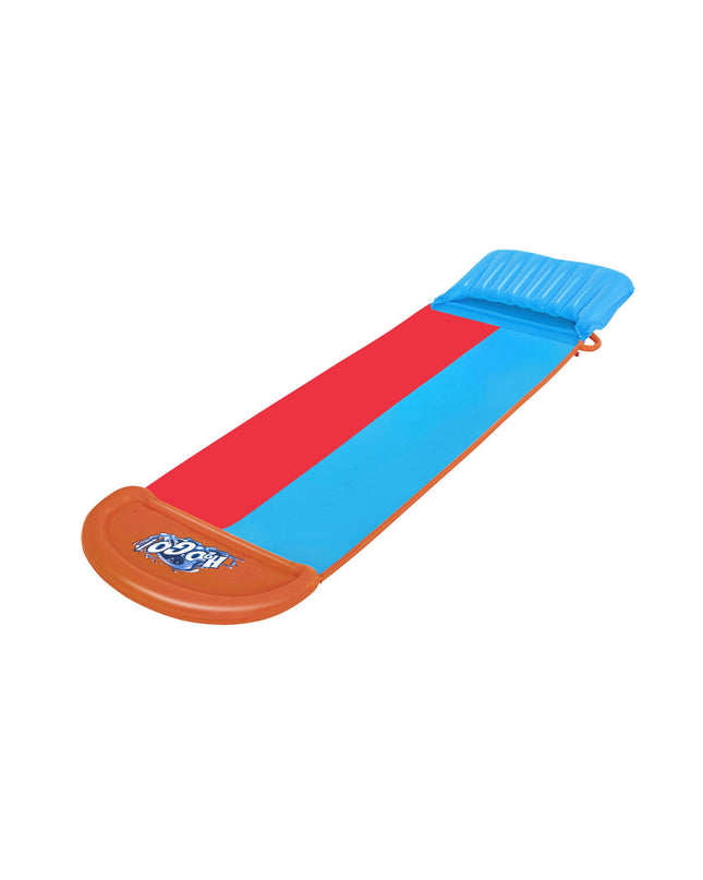 Bestway inflatable marine sprinkler airbed in blue, 165 cm long, outdoor toy for kids, suitable for garden play.
