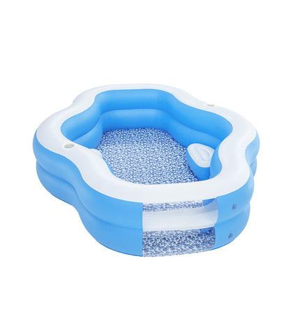 Bestway inflatable family pool 270x198x51 cm for garden fun, suitable for children over 6 years old.