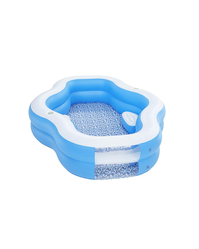 Bestway inflatable family pool 270x198x51 cm for garden fun, suitable for children over 6 years old.