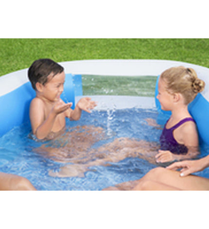 Bestway inflatable family pool 270x198x51 cm set with pool accessories, perfect for garden fun and outdoor cooling.