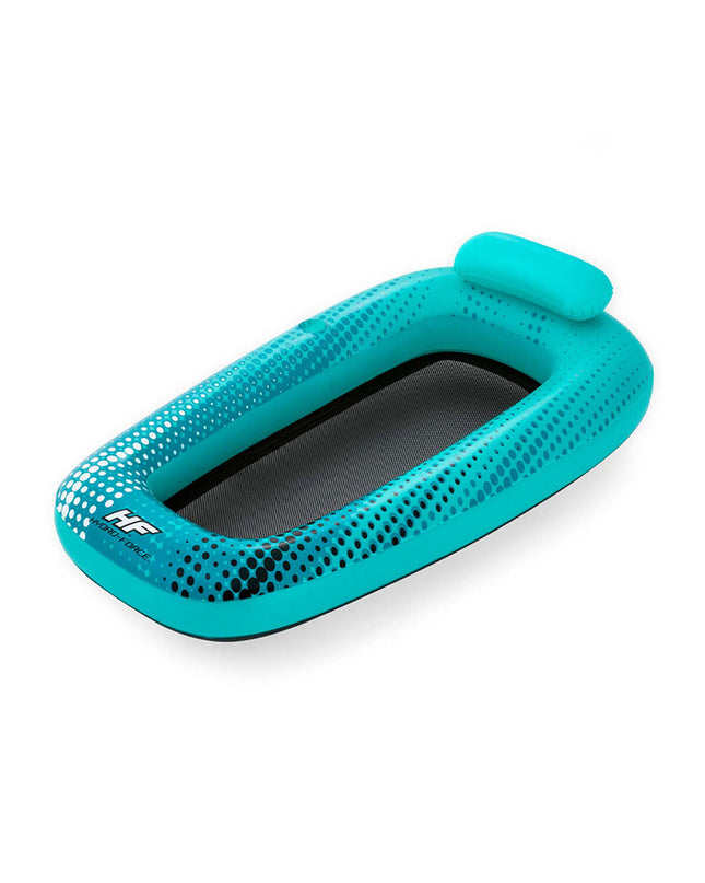 Bestway Hydro-Force inflatable lounge chair, 198x119 cm, suitable for beach and pool, in vibrant blue with built-in cup holders.