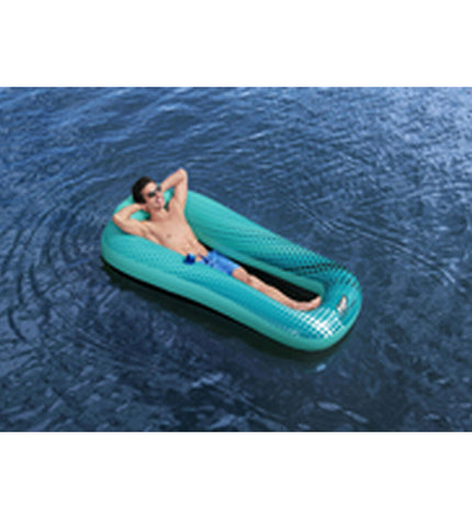Bestway Hydro-Force inflatable lounge chair in blue, 198x119 cm, ideal for beach and pool relaxation, durable outdoor float.