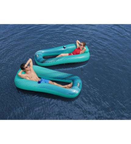 Bestway Hydro-Force inflatable lounge chair, 198x119 cm, suitable for beach or pool, in vibrant blue color with comfortable design.