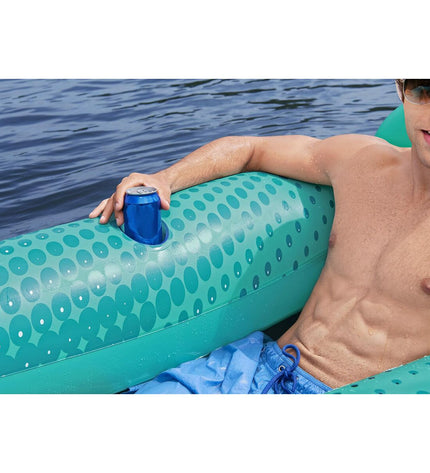 Bestway Hydro-Force inflatable lounge chair in blue, 198x119 cm, suitable for beach and pool relaxation, outdoor use.