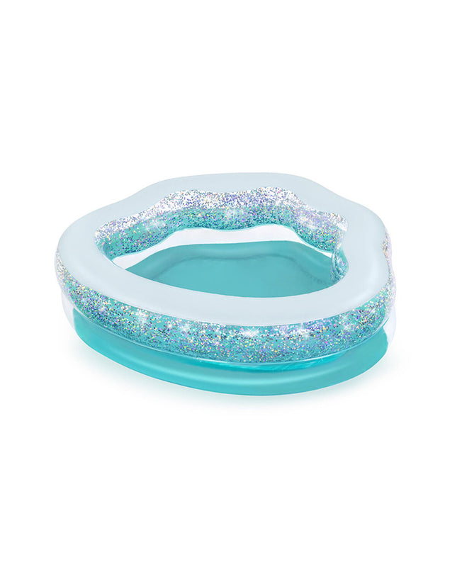 Bestway inflatable children's swimming pool shiny 150x125x43 cm for kids over 3 years, outdoor toy and summer fun.