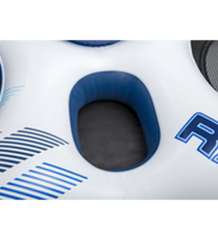 Bestway Rapid Rider double inflatable wheel with handles, 251x132 cm for beach and pool, suitable for outdoor play and water fun.