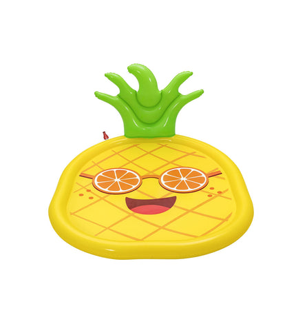 Bestway inflatable pineapple pool mattress, 196x165 cm, suitable for outdoor use, with playful design for pool or garden fun.